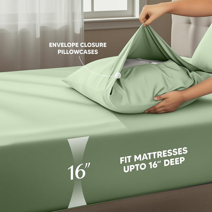 Utopia Bedding Full Sheet Set - Soft & Breathable 4-Piece Microfiber Bed Sheets for Full Size Bed | Sage