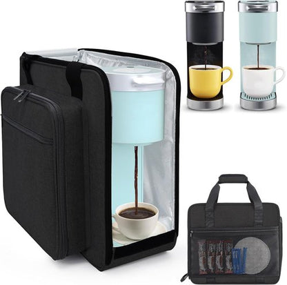 Keurig Portable Coffee Maker Travel Bag - Padded Shoulder Straps & Multiple Storage Bags, Black