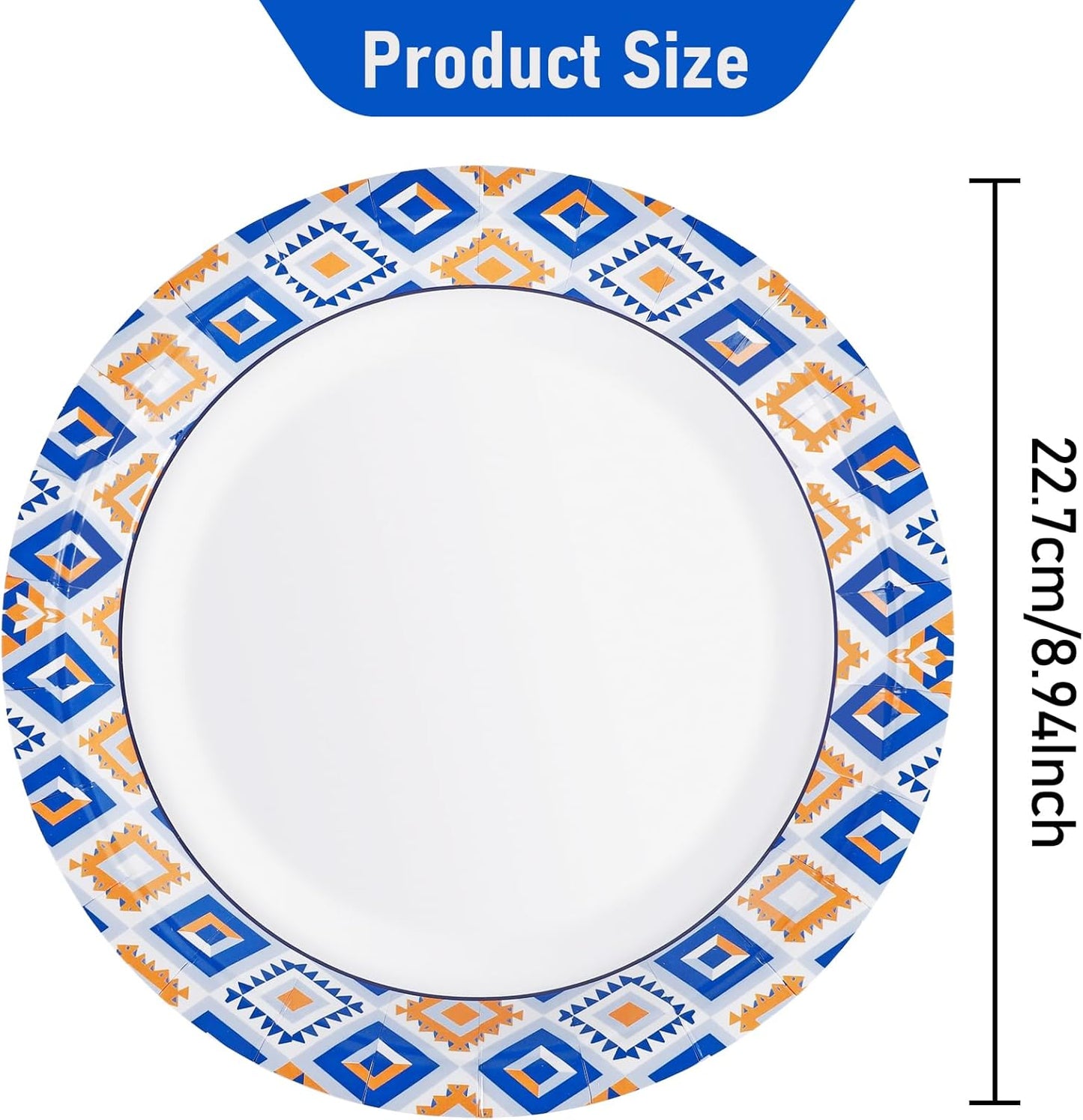 Regine Switzerland 120 PCS Disposable Paper Plates - 9 Inch Heavy Duty, Cut Proof & Soak Proof for Parties & Gatherings