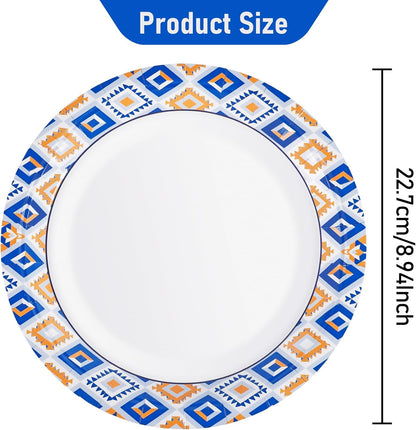 Regine Switzerland 120 PCS Disposable Paper Plates - 9 Inch Heavy Duty, Cut Proof & Soak Proof for Parties & Gatherings
