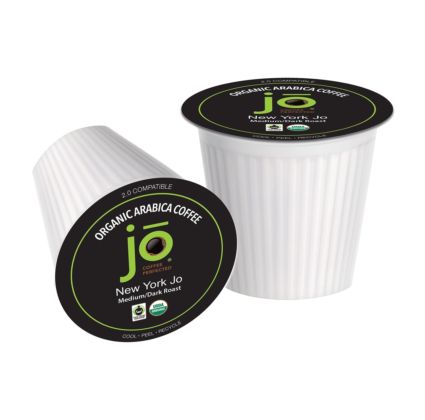 NEW YORK JO: 24 Cups Medium Dark Roast Organic Coffee for Keurig K-Cup Compatible Brewers, Fresh Seal Single Serve Cups, Smooth Rich Complex, Signature Blend, Fair Trade Certified, Kosher, Gluten Free