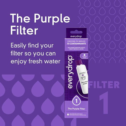 Everydrop by Whirlpool Ice & Water Refrigerator Filter 1 - EDR1RXD1 | Single-Pack Replacement Filter