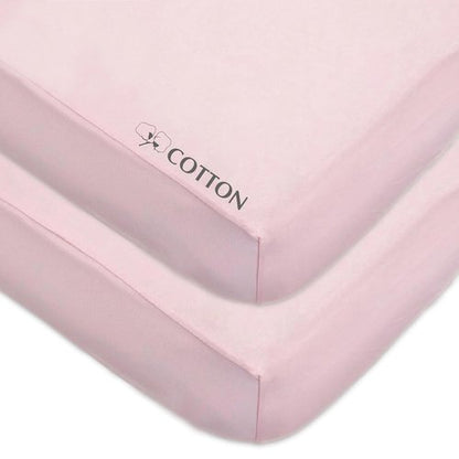 American Baby Company Fitted Crib Sheets - Soft 100% Cotton Jersey, 28" x 52", Pink, Breathable Design for Boys & Girls