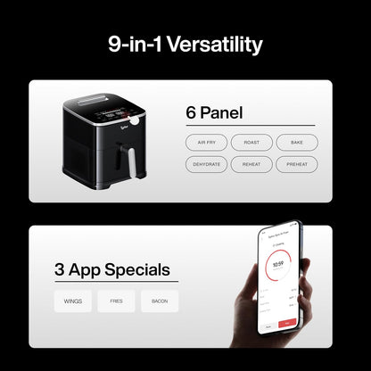 Typhur Sync 8QT AI Smart Air Fryer - 9-in-1 Non-Toxic Ceramic with Wireless Thermometer | Cooks 6lb Chicken