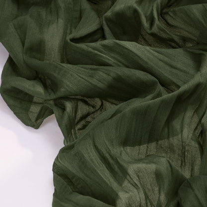 Socomi Olive Green Cheesecloth Table Runner - 120 Inch Rustic Boho Decor for Weddings & Events