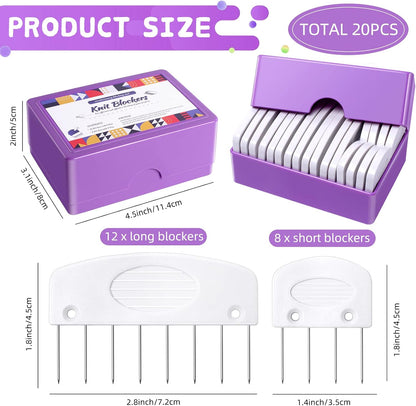 Skiennix Knit Blockers Kit - 20Pcs Blocking Combs for Knitting, Crochet & Lace Projects