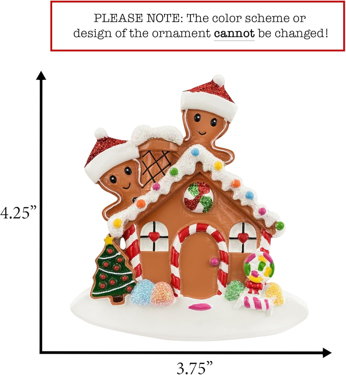 Personalized Gingerbread House Couple Christmas Ornament 2025 - Custom Name & Year | Sweet Home Family Keepsake