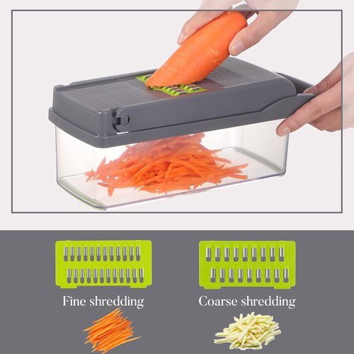 Cambom Vegetable Chopper - 13-in-1 Multifunctional Food Slicer with 8 Blades & Container
