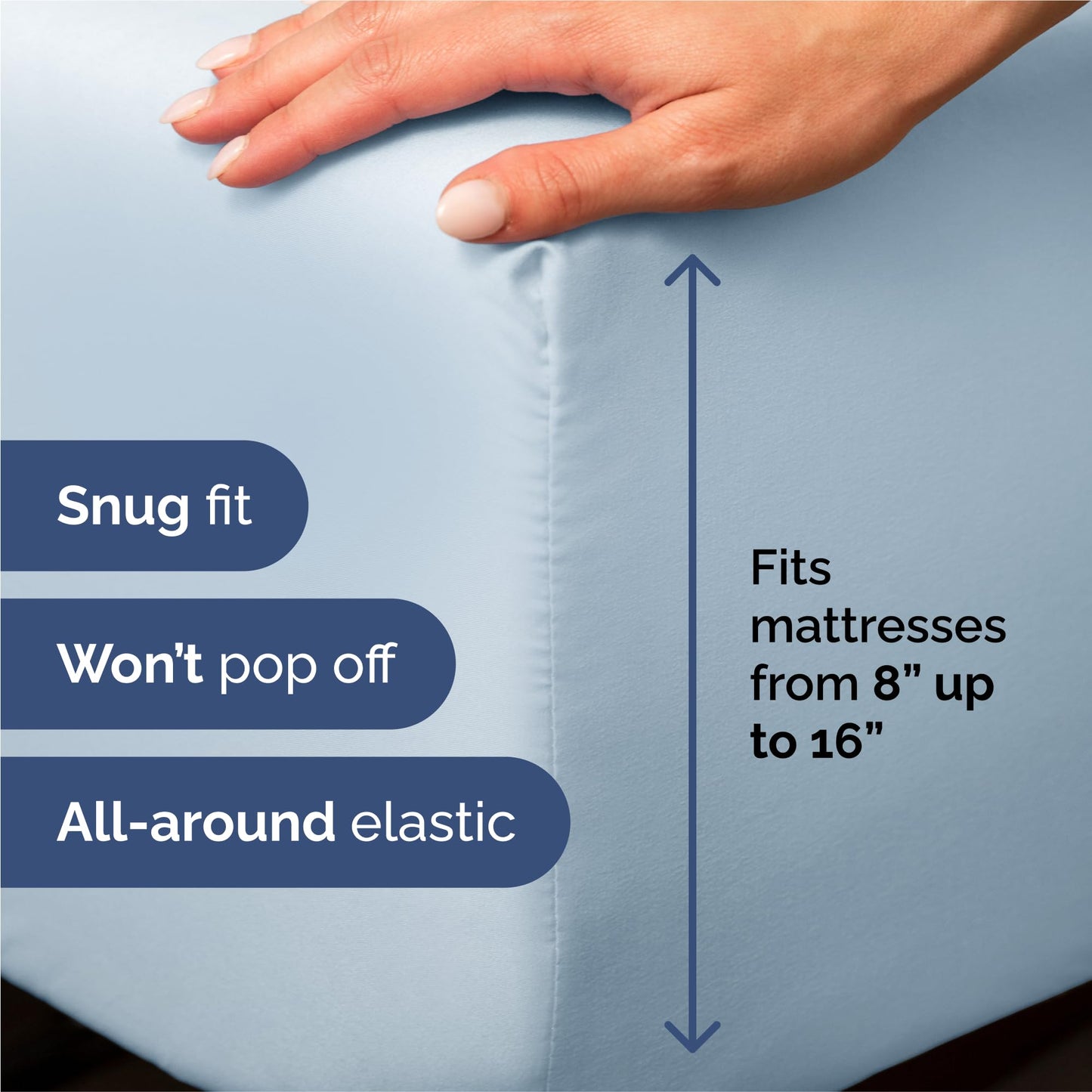 Split King Size 5 Piece Sheet Set - Comfy Breathable & Cooling Bed Sheets Set - Hotel Luxury Bedding for Women, Men, Kids, Teens, Boys & Girls - Deep Pockets, Soft, Wrinkle Free - Oeko-Tex - Sky Blue
