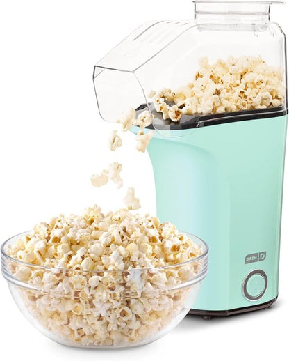 DASH Fresh Pop Popcorn Maker - Oil-Free Air Popper with Measuring Cup & Recipe Guide - 16 Cups, Aqua