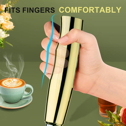 YUSWKO Handheld Milk Frother - Rechargeable Electric Whisk with Stand & 3 Speed Settings for Coffee, Latte, Cappuccino, Hot Chocolate
