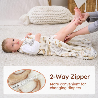 Yoofoss Baby Sleep Sack 6-12 Months, 1.5 Tog Sleep Sack, Fleece Baby Wearable Blanket with 2-Way Zipper, Infant Sleeping Sack, Soft Warm Lightweight(Small)