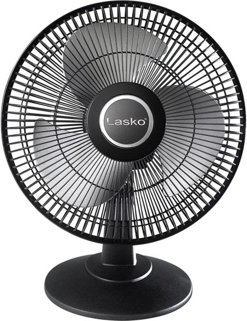 Lasko - 12" Table Fan - Powerful Cooling in Sleek Black Design | Ideal for Home or Office