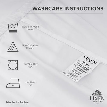 Linen Home 100% Cotton Percale Weave Fitted Sheet, King Size, White, 1 Deep Pocket Fitted Sheet, Fits Mattress Upto 16" Crisp and Cool Strong Bed Linen, 78"X80"+15"
