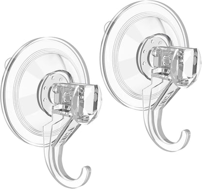 VIS'V Wreath Hanger - Heavy Duty Suction Cup Hooks | 22 LB Capacity, Removable & Reusable, Clear - 4 Pcs