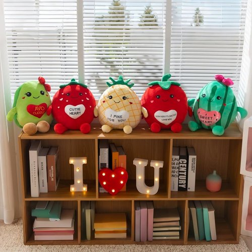 Avocado Plush Toy - 17-Inch Cute Stuffed Animal with Red Heart | Soft Avocado Pillow for Kids & Couples