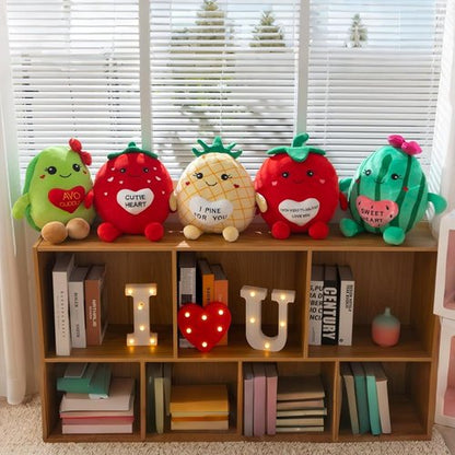 Avocado Plush Toy - 17-Inch Cute Stuffed Animal with Red Heart | Soft Avocado Pillow for Kids & Couples