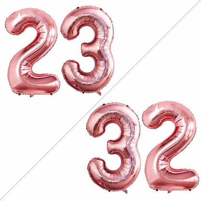 GOER Jumbo 42-Inch Number 23 Balloons - Rose Gold Foil Helium Decorations for 23rd Birthday Party
