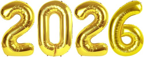 2026 Gold Number Balloons - 40 Inch New Year's Eve Party Decorations | Graduation & Birthday Celebrations