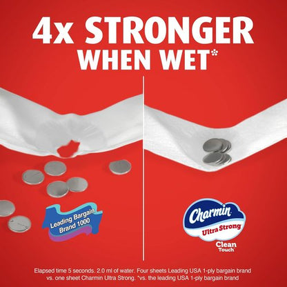 Charmin Ultra Strong Toilet Paper - 2-Ply Clean Touch | 18 Family Mega Rolls (90 Regular Rolls) - White