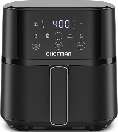 Chefman Air Fryer - 4 QT Compact Air Fryer with Hi-Fry Technology & Touchscreen Controls - Black