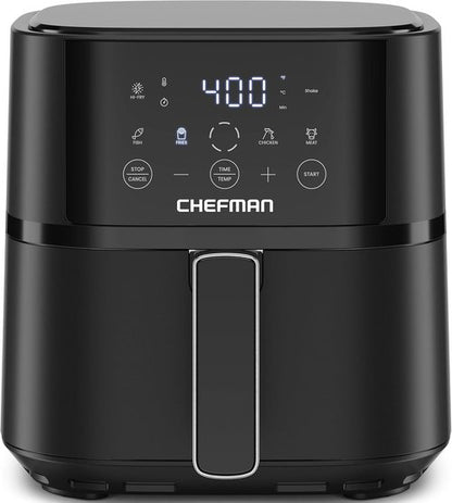 Chefman Air Fryer - 4 QT Compact Air Fryer with Hi-Fry Technology & Touchscreen Controls - Black