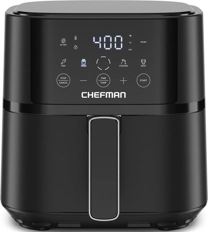 Chefman Air Fryer - 4 QT Compact Air Fryer with Hi-Fry Technology for Quick, Crispy Meals - Black