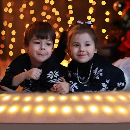 Skiennix Christmas LED Snow Blanket - 71 x 18 Inches with Lights for Festive Displays | Fake Snow Decor