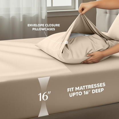 Utopia Bedding Twin Sheet Set – 3 Piece Bed Sheets for Twin Size Bed, Soft and Breathable Microfiber, Includes 1 Fitted Sheet, 1 Flat Sheet and 1 Pillowcase – Oeko Tex (Sand)
