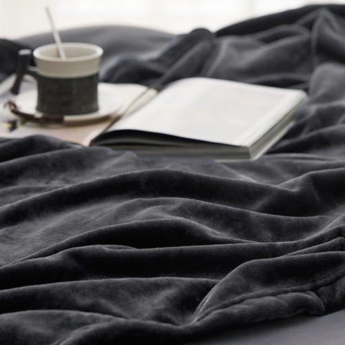 Bedsure GentleSoft Fleece Blankets Queen Size Dark Grey - Bed Blanket Soft Lightweight Plush Fuzzy Cozy Luxury Microfiber, 90x90 inches