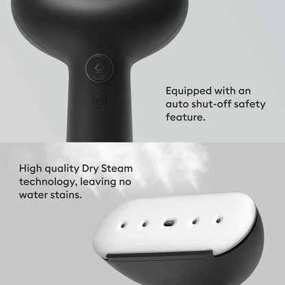 Steamery Handheld Clothes Steamer Cirrus 3 - 1200W Fast Heat-Up Garment Wrinkle Remover | Black