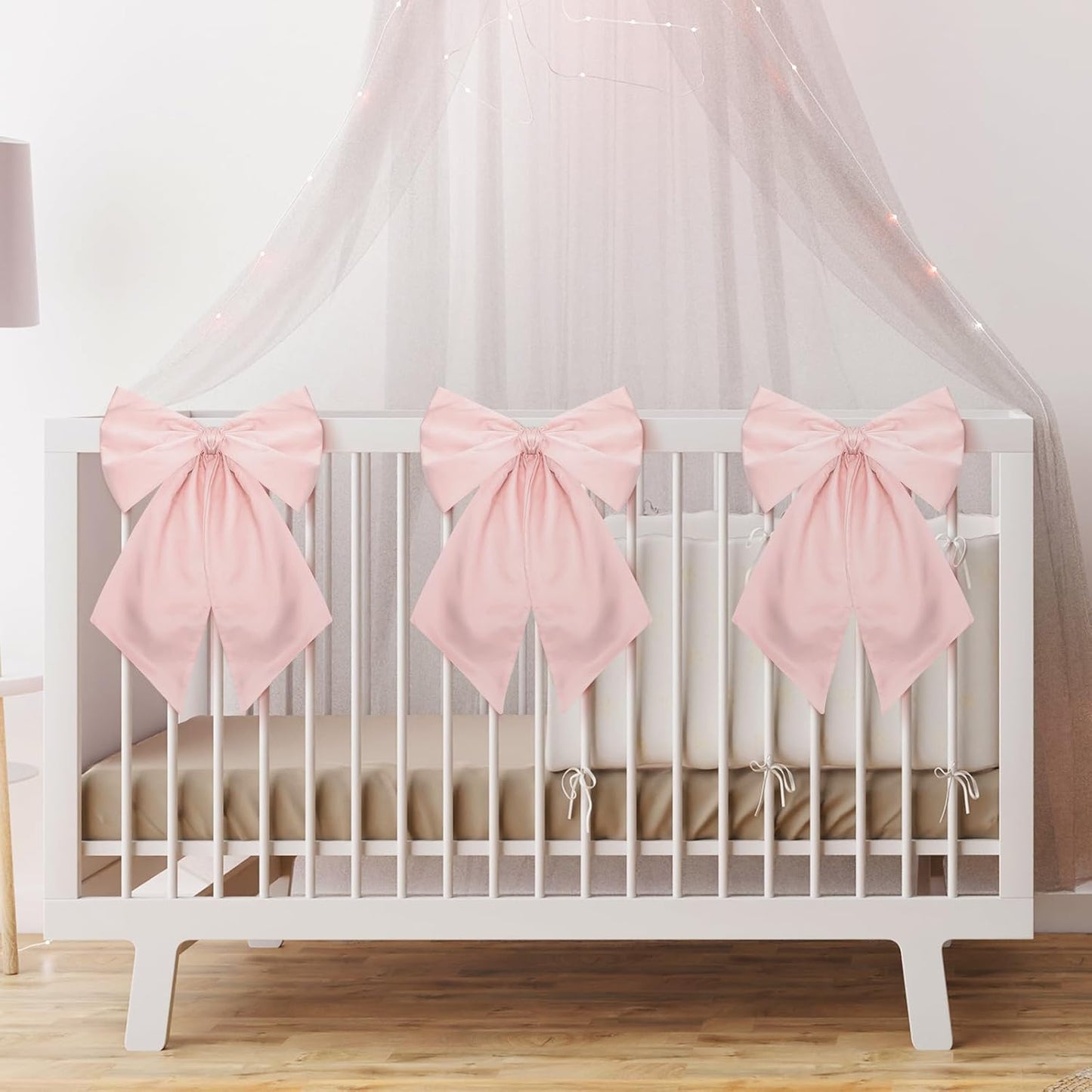 Skiennix Large Pink Bows - 3 Pack Decorative 11 x 23 Inches for Bachelorette & Bridal Showers