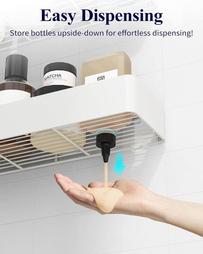 Kitsure Shower Caddy - Rustproof Adhesive Organizer for Bathroom Storage | 2 Pack, White, XX-Large