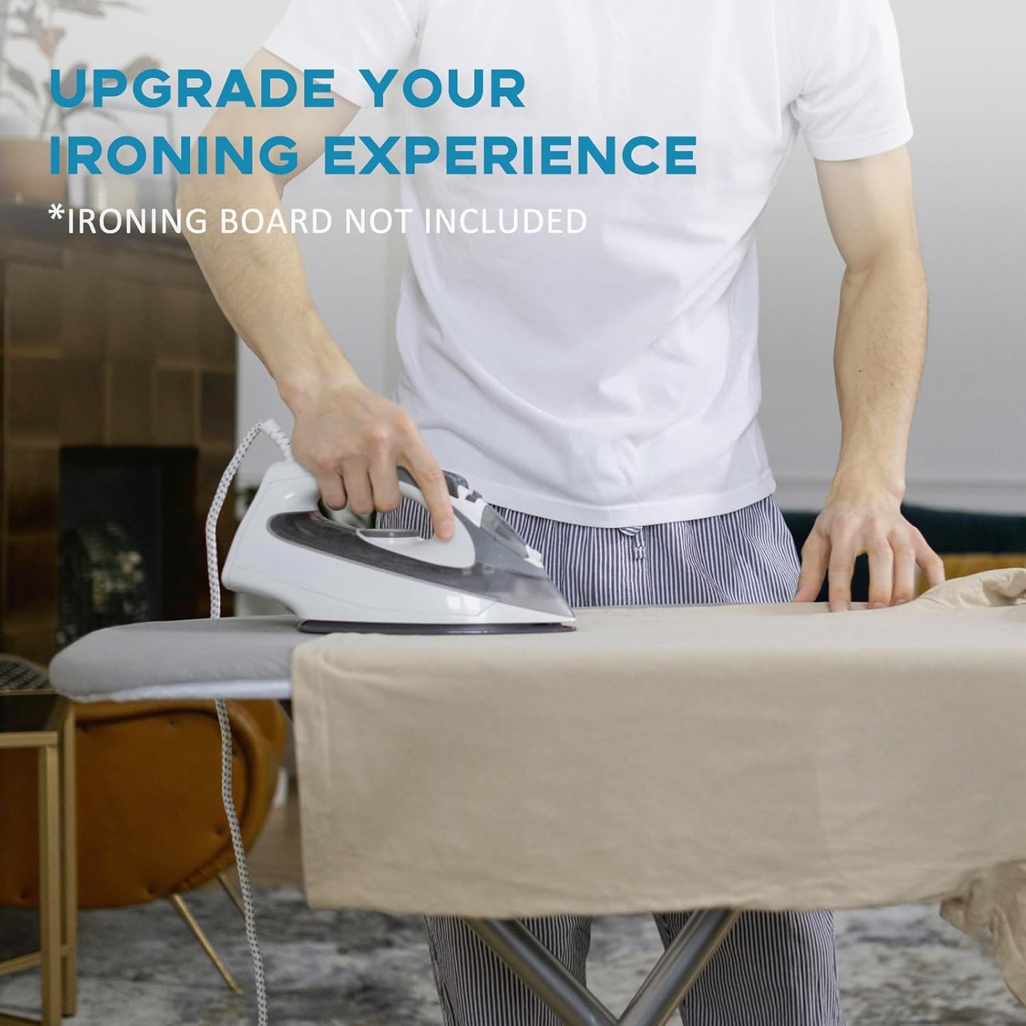 RAINHOL Ironing Board Cover - Extra Thick Padded, Non-Stick & Scorch Resistant | 15x54 Inches, Grey