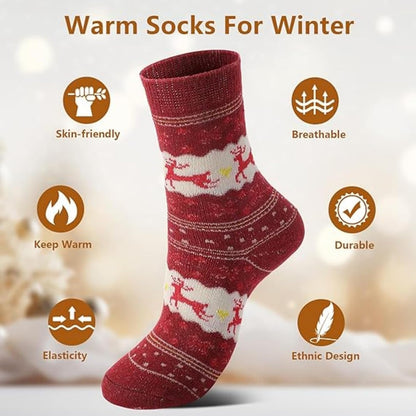 Skiennix Casual Crew Socks - Ultra Soft & Breathable Comfort | 5 Pairs for All Season Wear