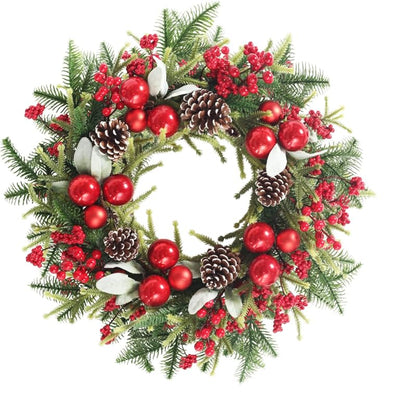 20 Inch Christmas Wreath for Front Door Outdoor Decor