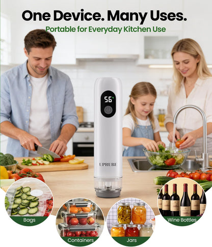 Skiennix Compact Vacuum Sealer - Powerful Handheld Food Sealer with LED Display & 30 Reusable Bags