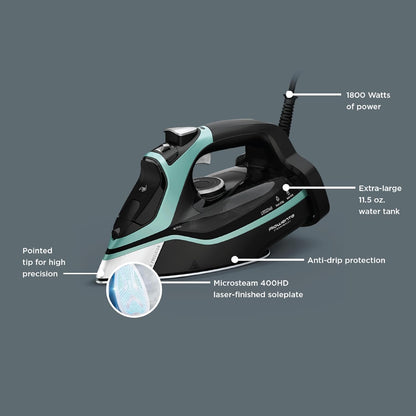 Rowenta Steam Force Iron - 1800 Watts Stainless Steel Soleplate with Anti-Drip & Precision Tip | DW9440
