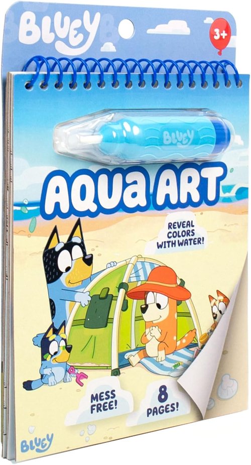 Horizon Group USA Bluey Aqua Art - Reusable Water Reveal Activity Pages for Mess-Free Drawing
