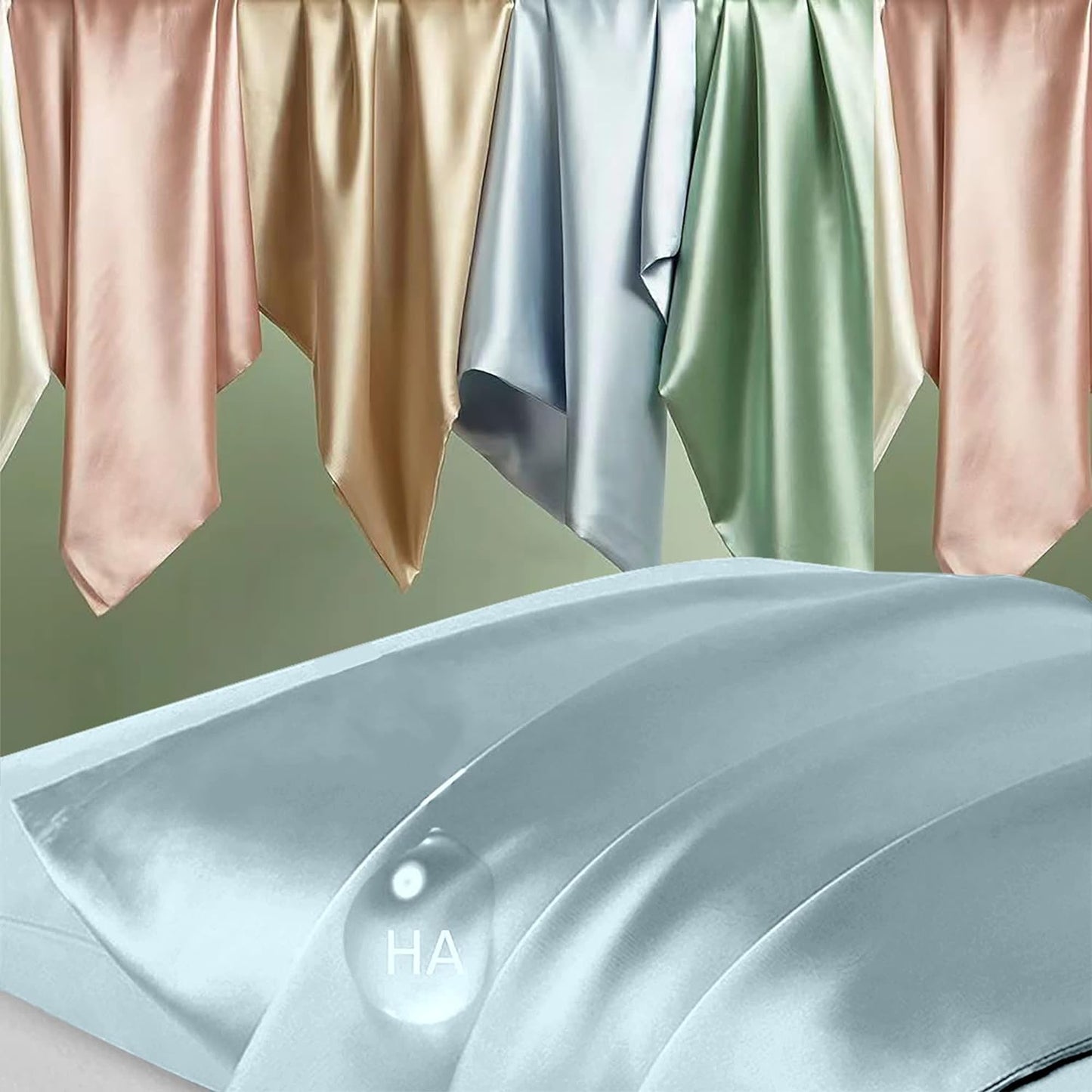 Skiennix Mulberry Silk Pillowcase Set - Anti-Acne & Hair Care | Queen Size, Aqua Blue, 2 Pack