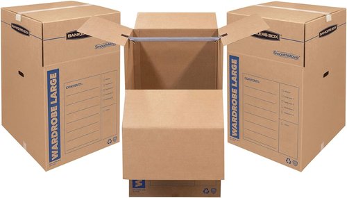 Bankers Box Tall Wardrobe Box - 3 Pack | 24" x 24" x 40" - Durable Storage Solution