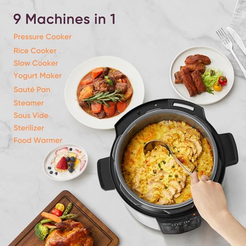 COSORI 6QT Pressure Cooker - 9-in-1 Multi Cooker with Ceramic Inner Pot & 12 Safety Features