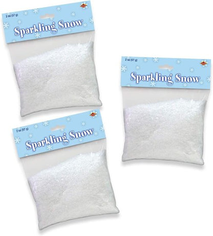 Beistle Sparkling Snow | Pack of 3 Decorative Snowflakes for Festive Decor