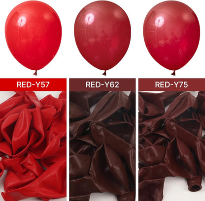 PartyWoo Burgundy Balloons - 100pcs Dark Red Balloon Arch Kit | Various Sizes for Graduation & Weddings