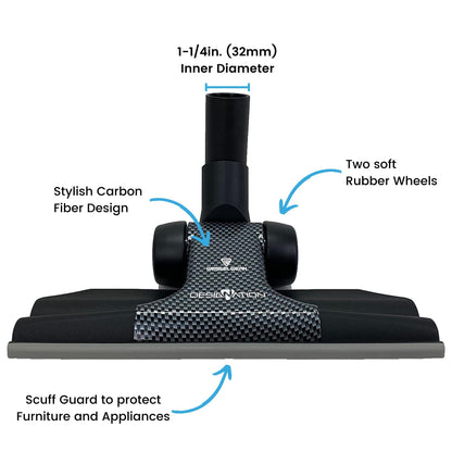 Wessel-Werk RD285 Designation, Ultra-Thin 11 in. Wide Combination Vacuum Floor Attachment for Carpet and Hard Floors, Fits Wet and Dry Vacuum Cleaner