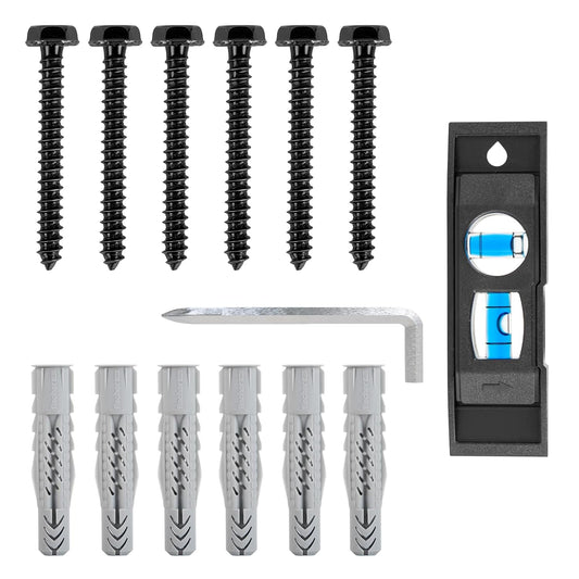 Mounting Dream Lag Bolt Kit - M8 Lag Bolts for Wood Studs & Fischer Anchors for Concrete Walls | Includes Allen Key & Bubble Level