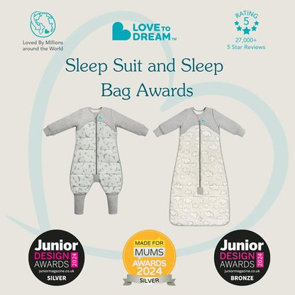Love to Dream Organic Cotton Sleeveless Sleep Suit - 0.2 TOG in Gray Daydream for Comfort