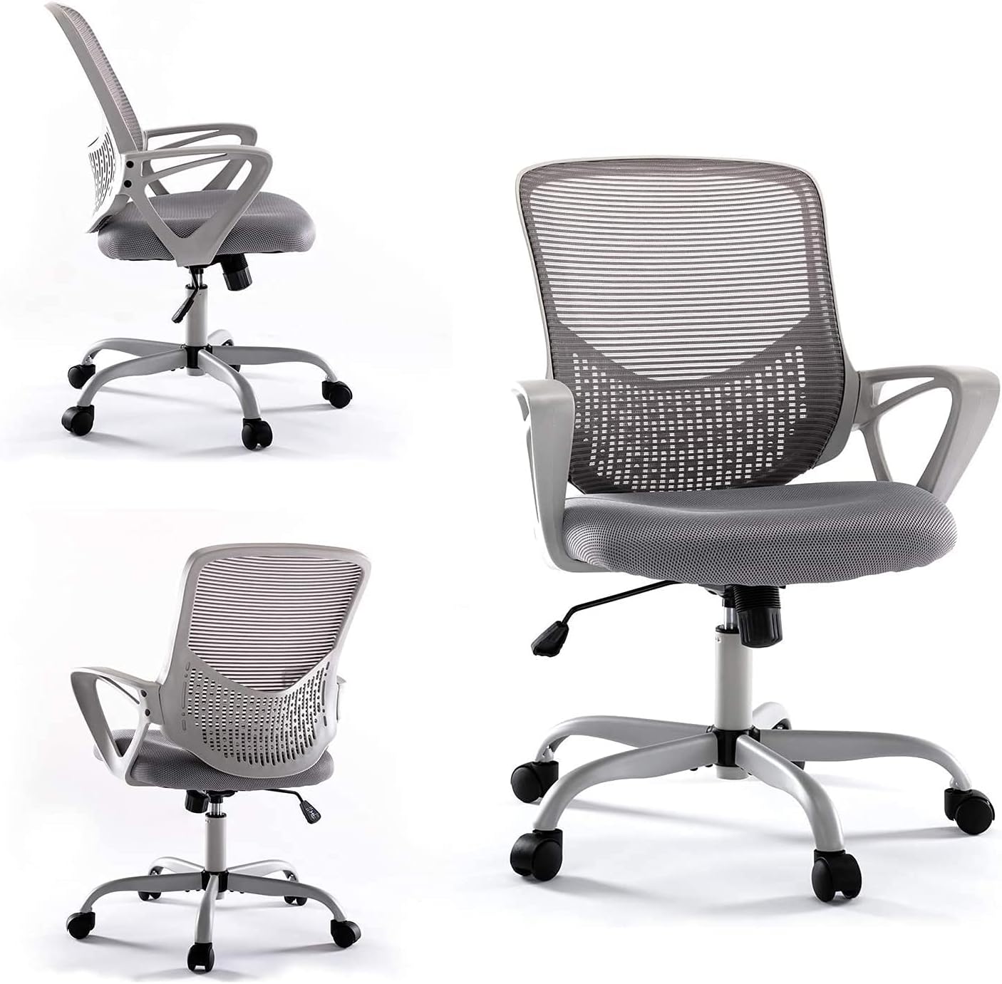 Regine Switzerland Ergonomic Office Chair - Adjustable Rolling Mesh Desk Chair with Lumbar Support | Modern Mid Back Design