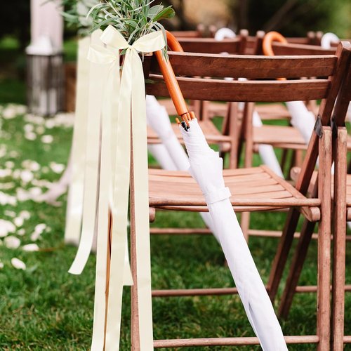 Daifunli Wedding Bows - Elegant Ivory White Satin Aisle Decorations | 24 Pcs Chair Ribbons