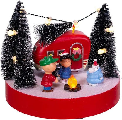 Kurt Adler 7-Inch Musical Peanuts Camper Scene - Battery-Operated Table Decoration